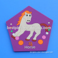 promotional gift pentagon horse design plastic coasters